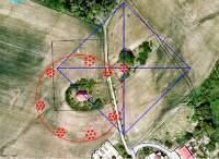 Zakreslení kruhového objektu a pyramidy do mapy